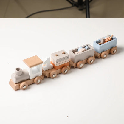 Wooden Birthday Train Toy Simulated Train Toy Model