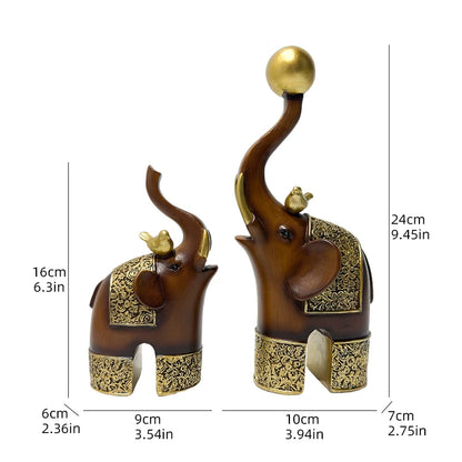 Imitation Wood Grain Animal Sculpture Creative Resin Craft