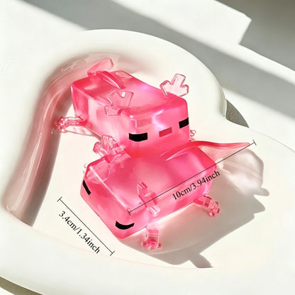 Transparent Cube Axolotl Squishy Toy Maltose Jelly Salamander