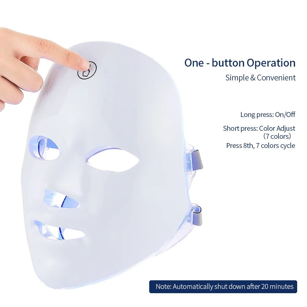 LED Face Neck Mask Rechargeable LED Photon