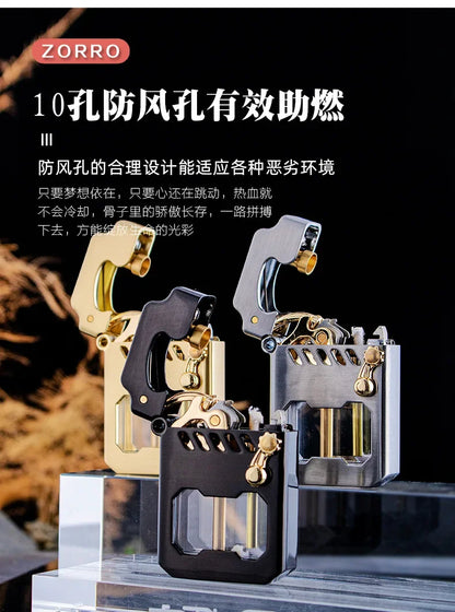 Zorro Kerosen Lighter Cyber Mecha Transparent Bin Rocker