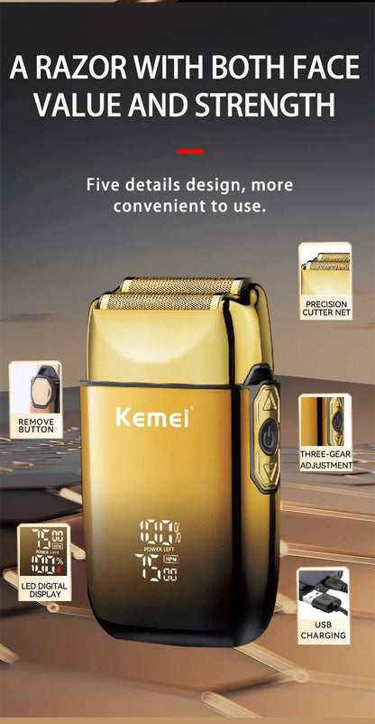 Kemei KM-TX10 USB Charging Electric Shaver For Men
