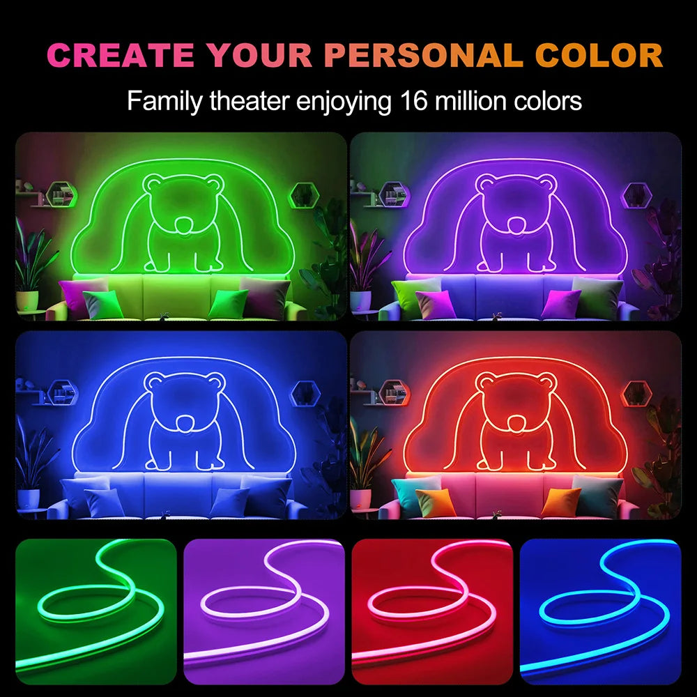5V USB RGB LED Neon Strip Light 24key Remote Control