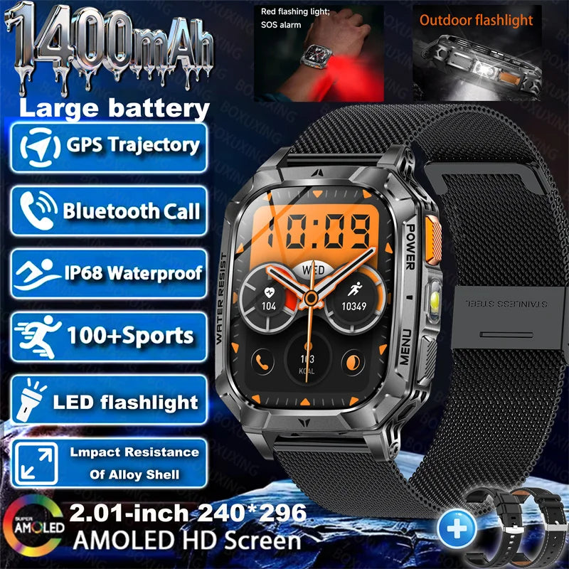 1400mAh Super Battery Durable Adult Smart Watch 2.01 inch