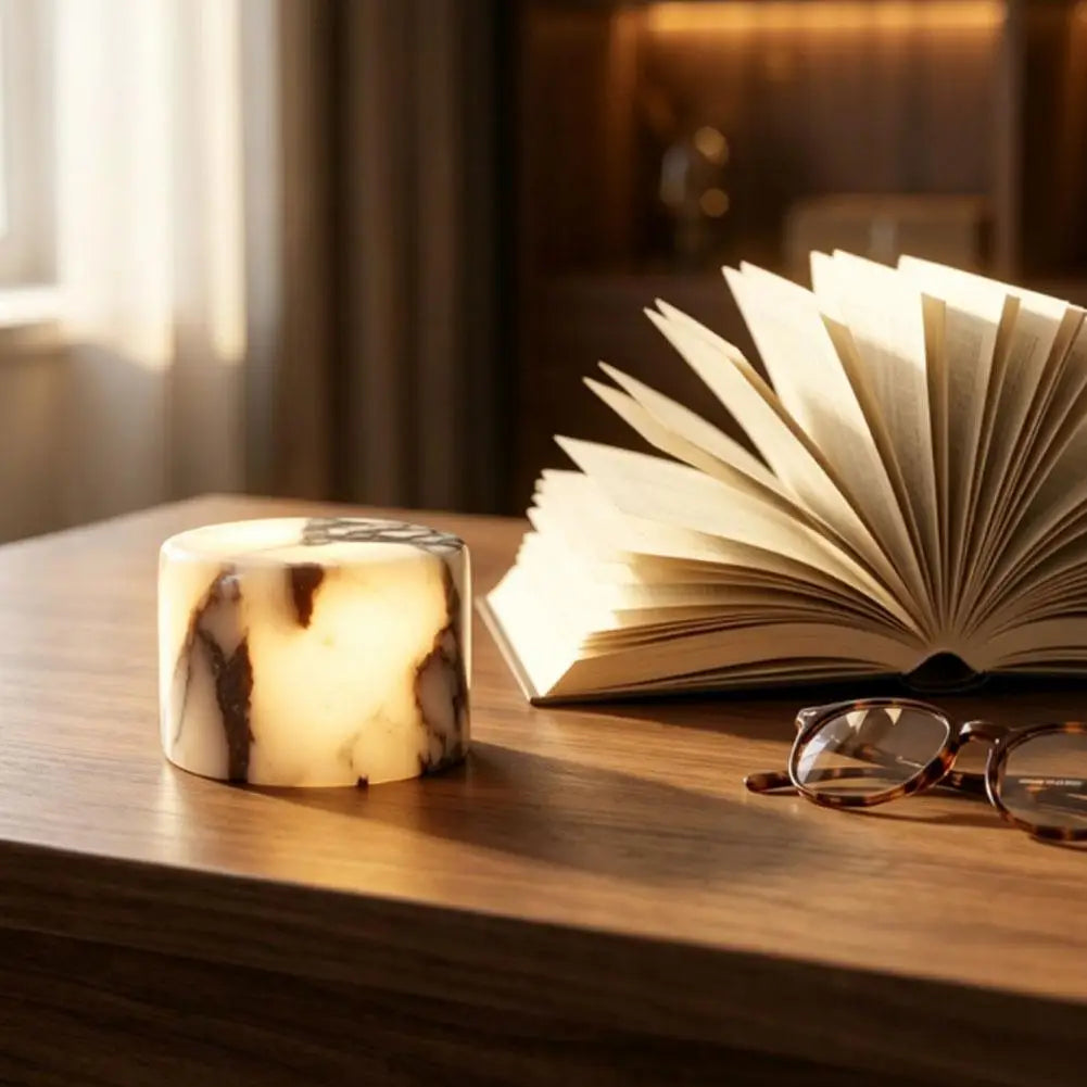 Marble Lamp Luxury Stone Table Lamp Touch Control LED Color