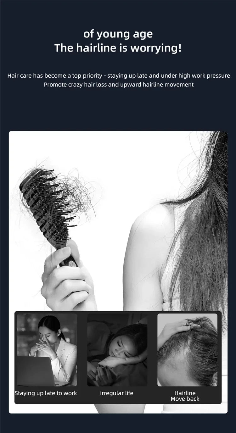 Electric EMS Scalp Massager Comb LED Light Hair Growth