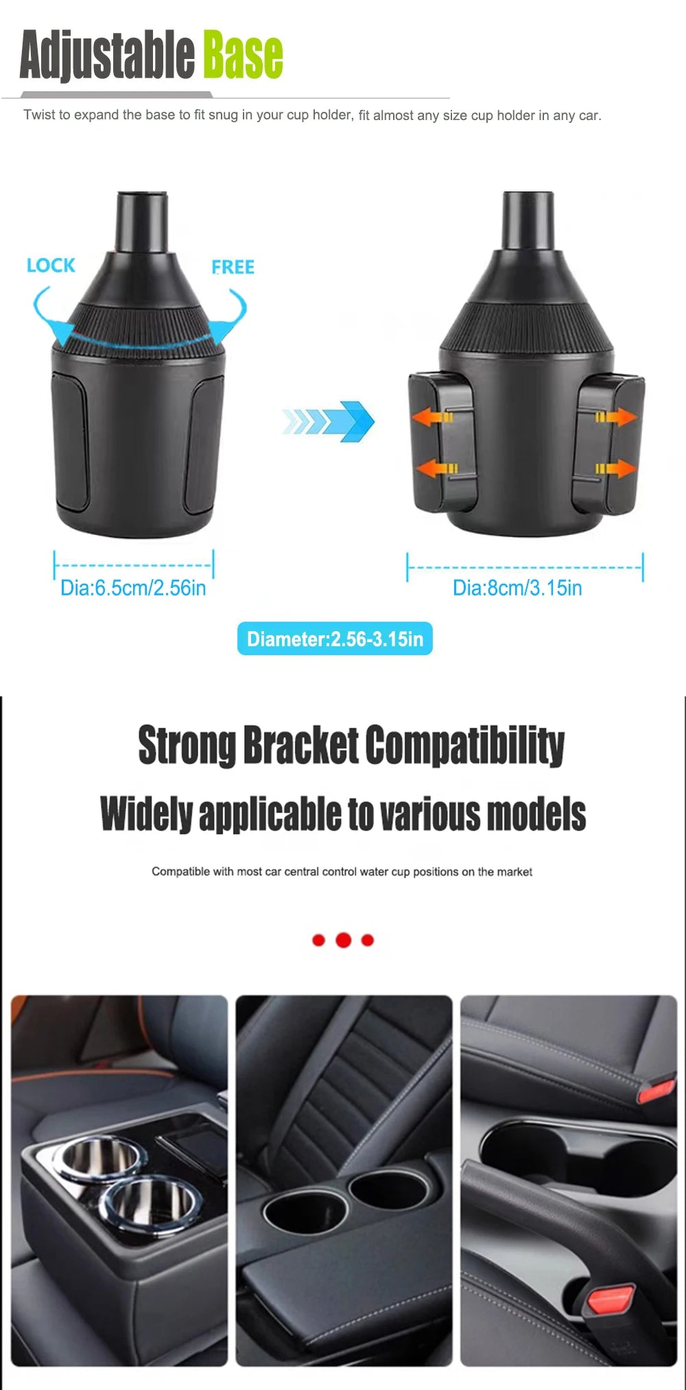 Car Cup Phone Holder 360° Adjustable Universal Bracket