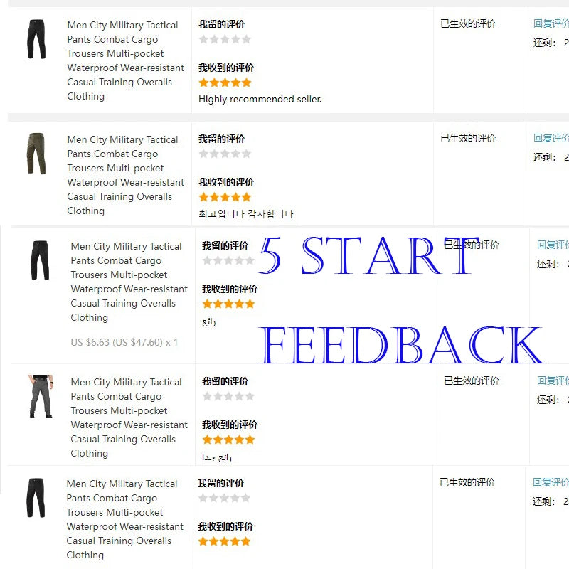 Asian Size Men City Pants Cargo Trousers Multi-pocket