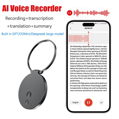 AI ChatGPT Voice Recorder 8-128GB Recording Device