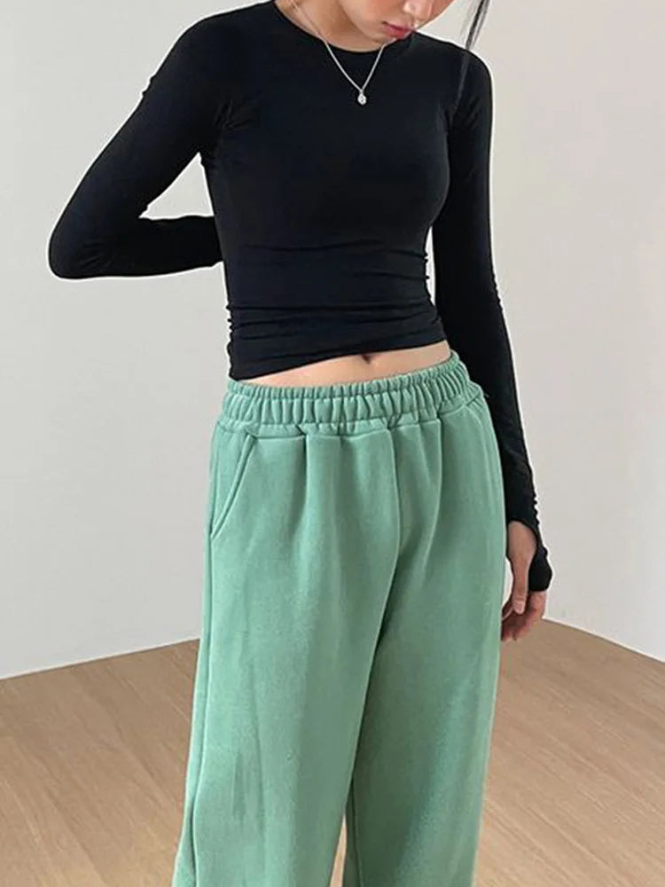 Women Casual Slim Fit Long Sleeve O-Neck T-shirts