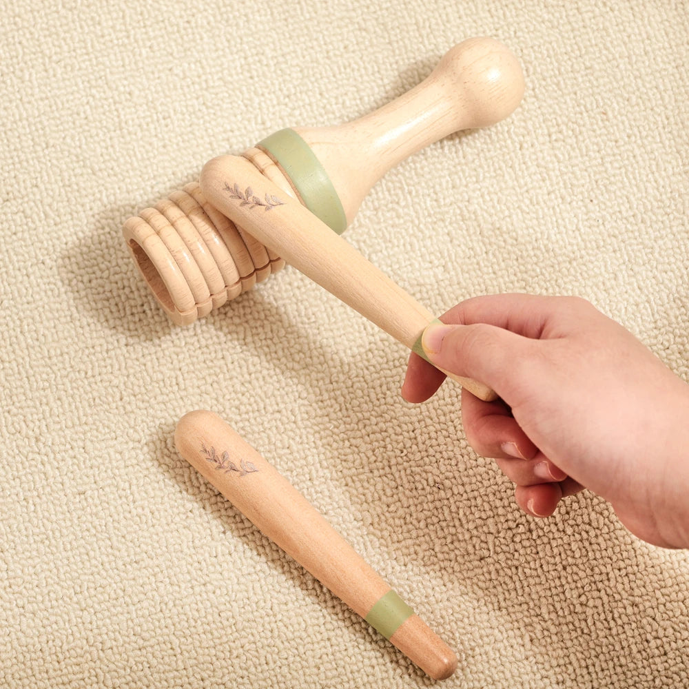 Montessori Wooden Toy Multicolor Xylophone Bell Beads