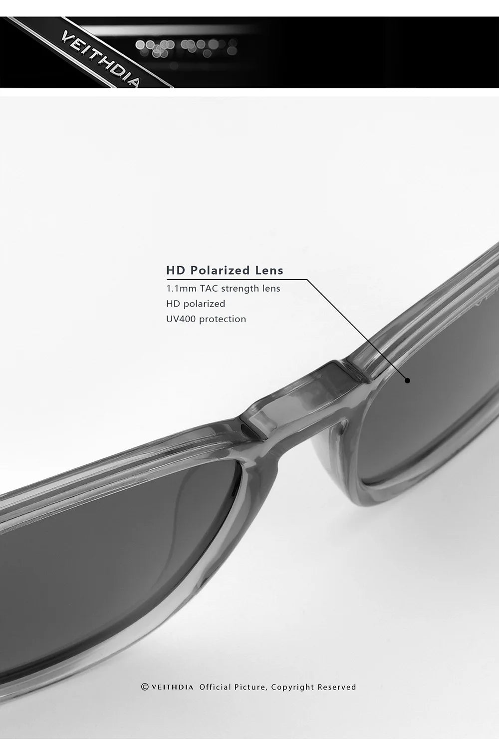 VEITHDIA Fashion Vintage Polarized Sunglasses for Men and Women
