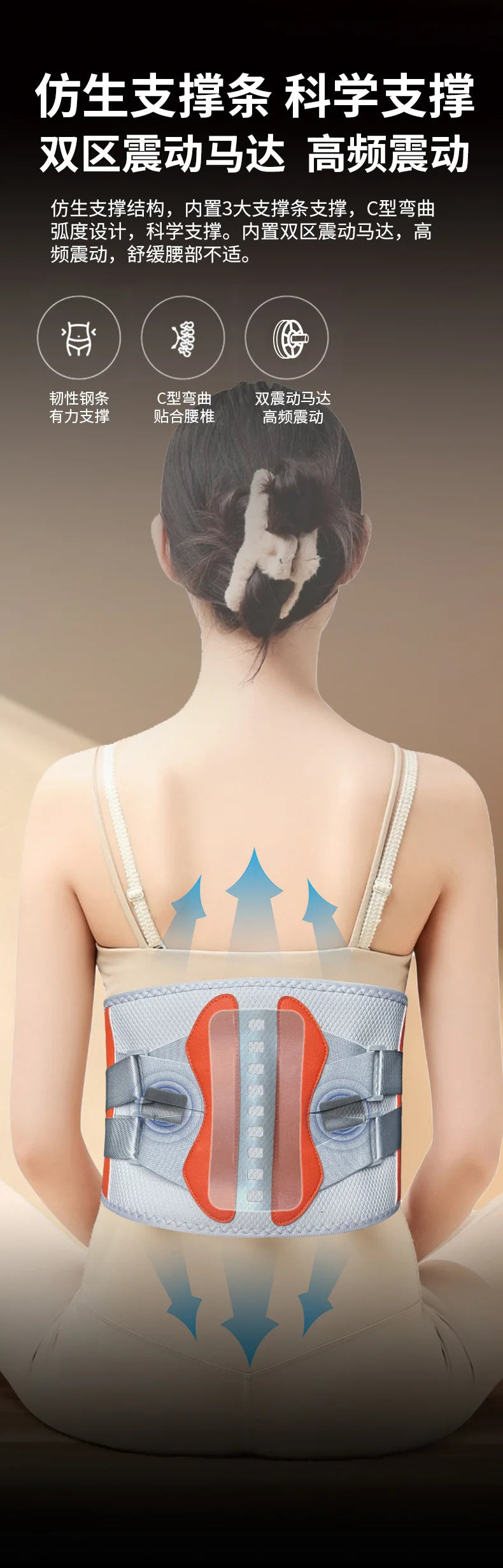 Heated Waist Belt, Hot Compress Infrared Double Motor
