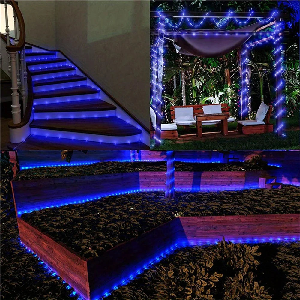 Solar Rope Lights Outdoor LED PVC Tube Fairy String Light