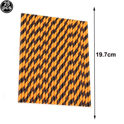 25/50/100pcs Halloween Theme Disposable Paper Straws