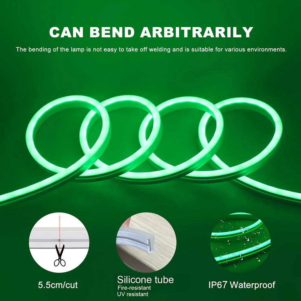 5V USB RGB LED Neon Strip Light 24key Remote Control