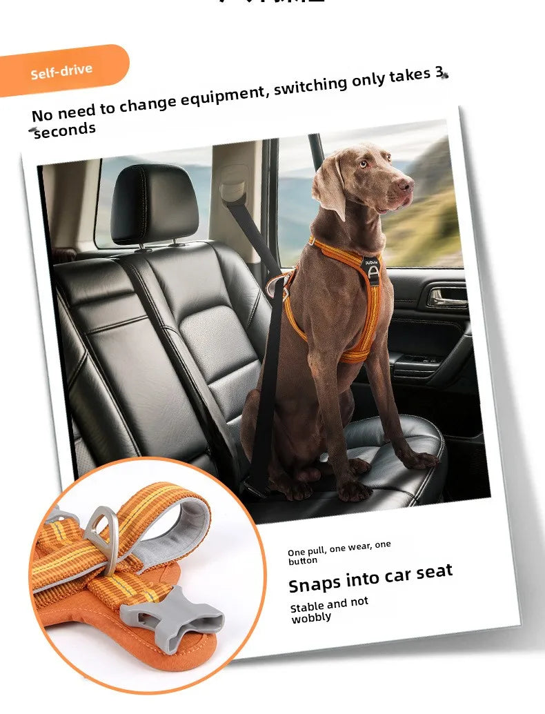 Car Safety Dog Harness with Dual Handle Quick Release