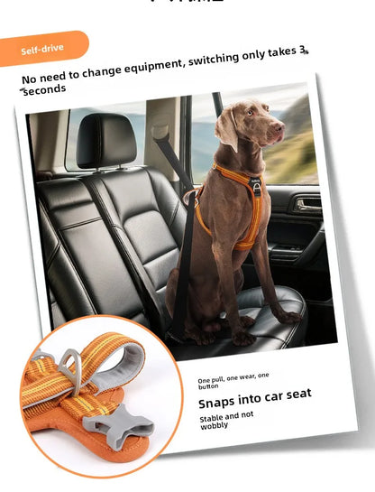 Car Safety Dog Harness with Dual Handle Quick Release