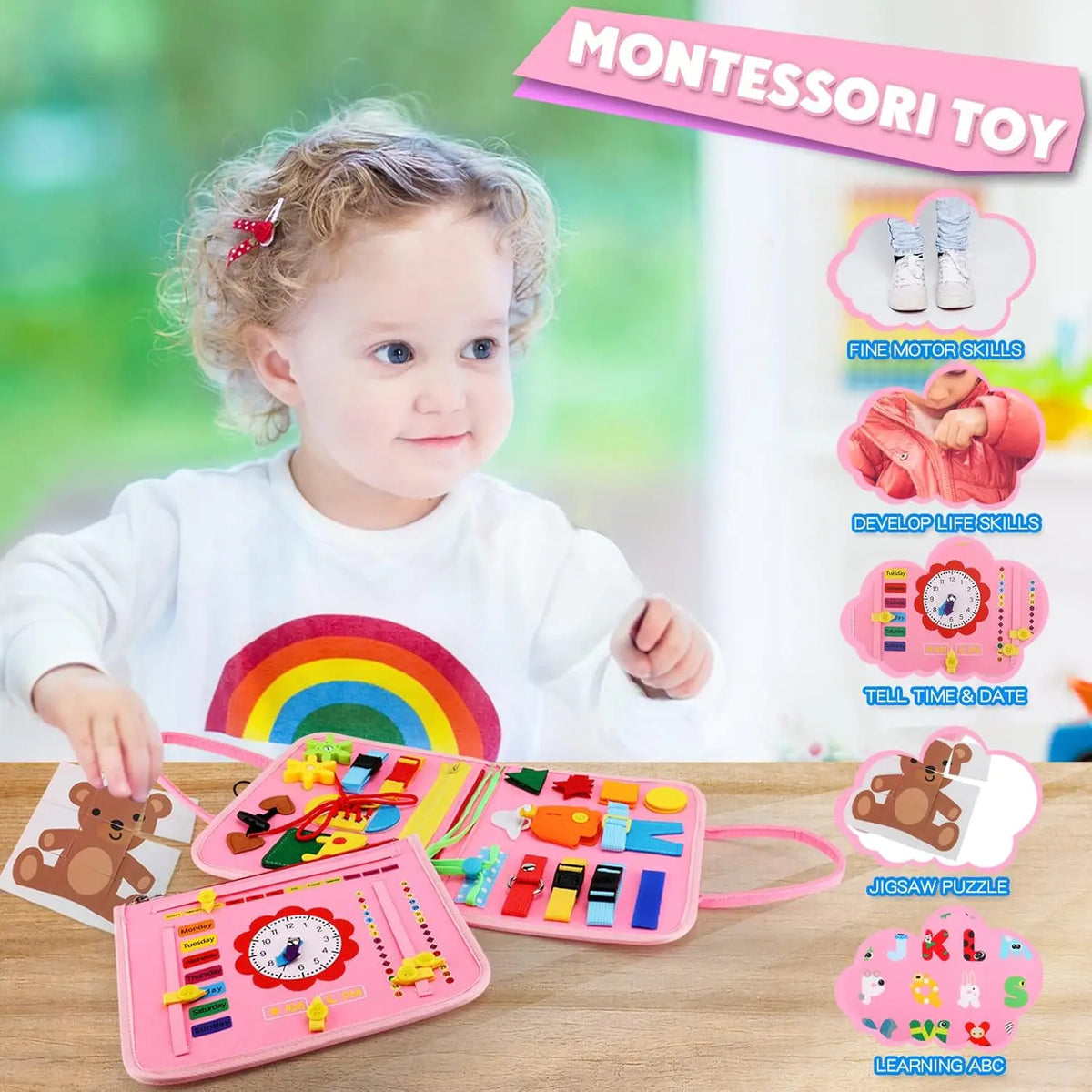 Sensory Play Board Busy Board Montessori Leaning Toys