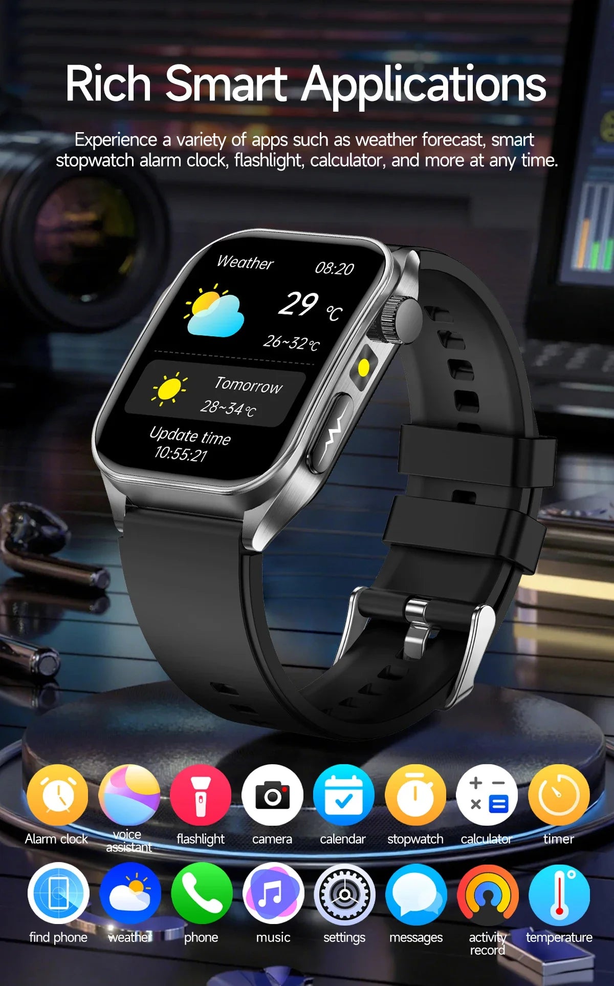 New Laser Treatment Three High Smart Watch Men ECG Heart Rate