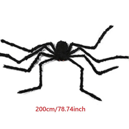 Giant Black Plush Spider Halloween Decoration Props