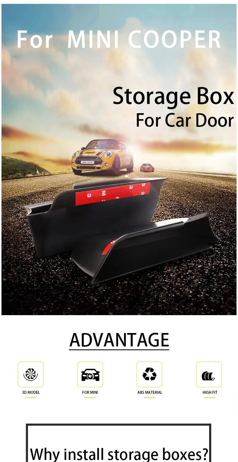 Storage Box For Car Door Handle Support For Mini Cooper