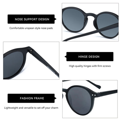 Retro Circular Polarized Sunglasses Vintage