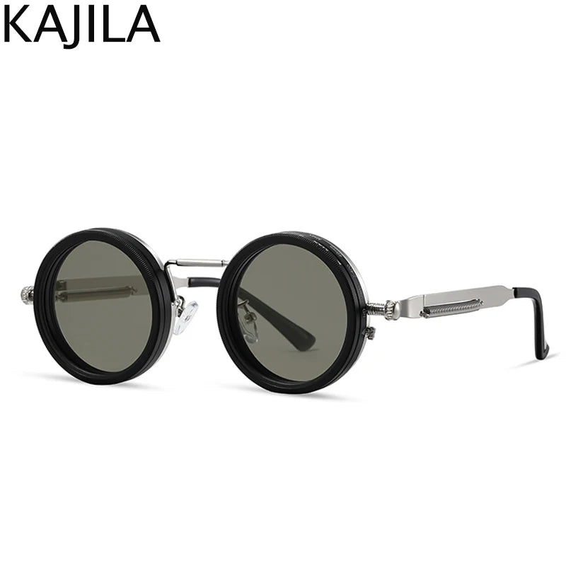 Polarized Round Steampunk ND9 Adjustable Dimming Sunglasses