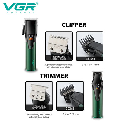 VGR 677 Hair Trimmer Professional Hair Clipper Set