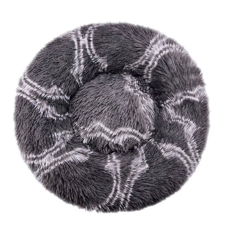 Round Pet Bed for Large Donut Long Plush Bed