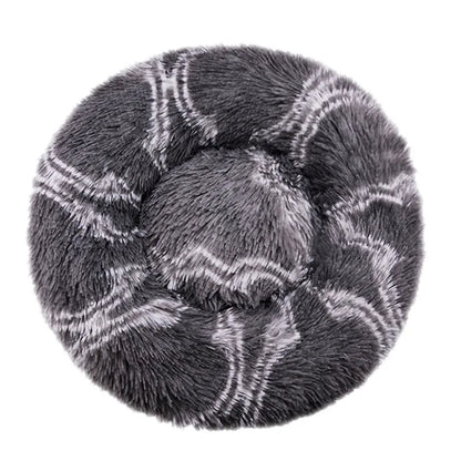 Round Pet Bed for Large Donut Long Plush Bed