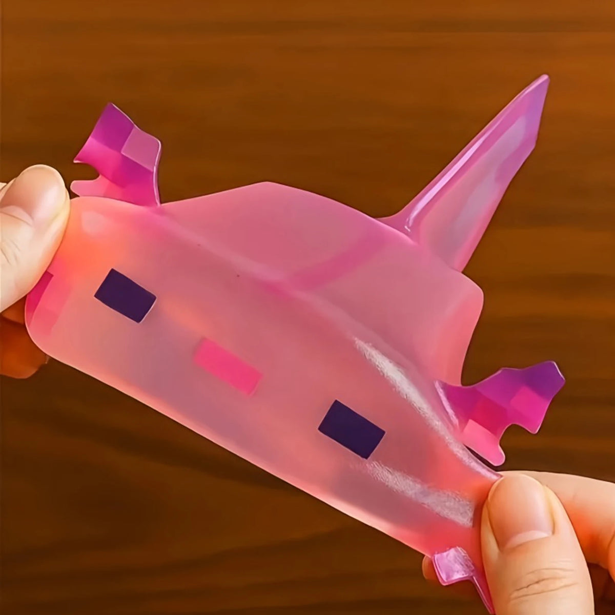 Transparent Cube Axolotl Squishy Toy Maltose Jelly Salamander