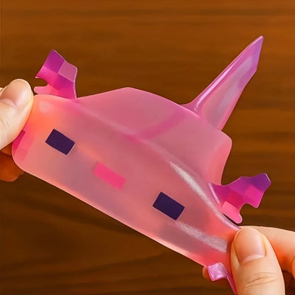Transparent Cube Axolotl Squishy Toy Maltose Jelly Salamander