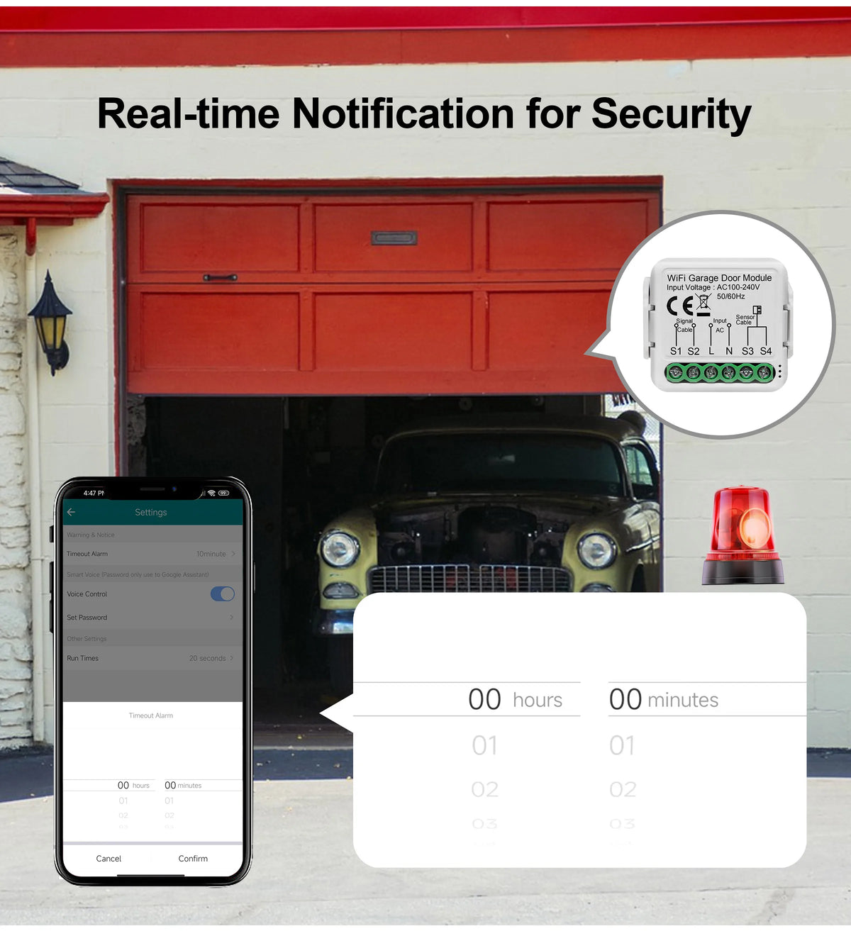 GIRIER Tuya Smart WiFi Garage Door Opener Controller Supports