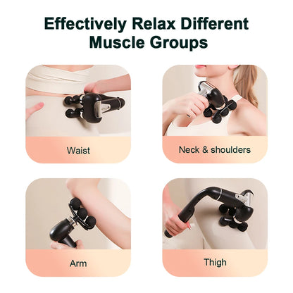 6-Heads Handheld Fascia Gun High Frequency Vibration Body