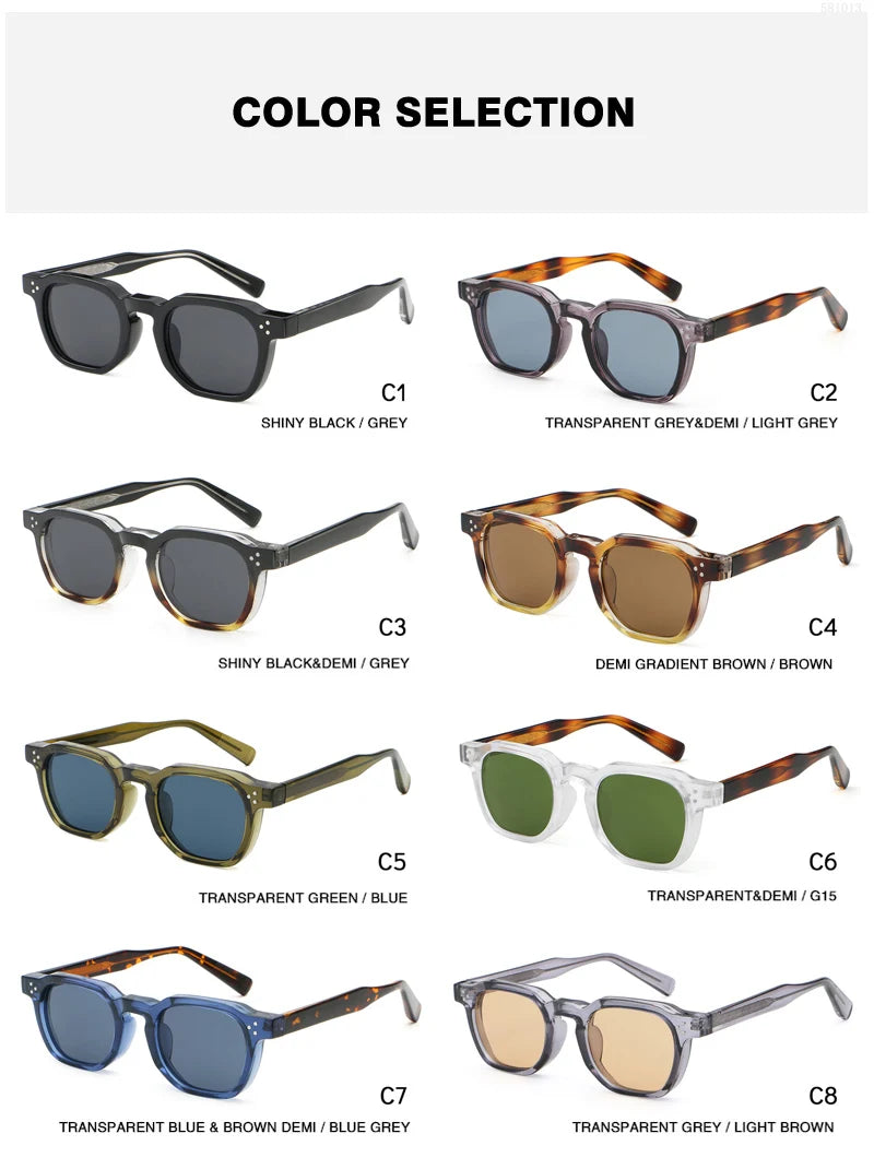 Retro Punk Polarized Lenses Men Sunglasses Square Trends