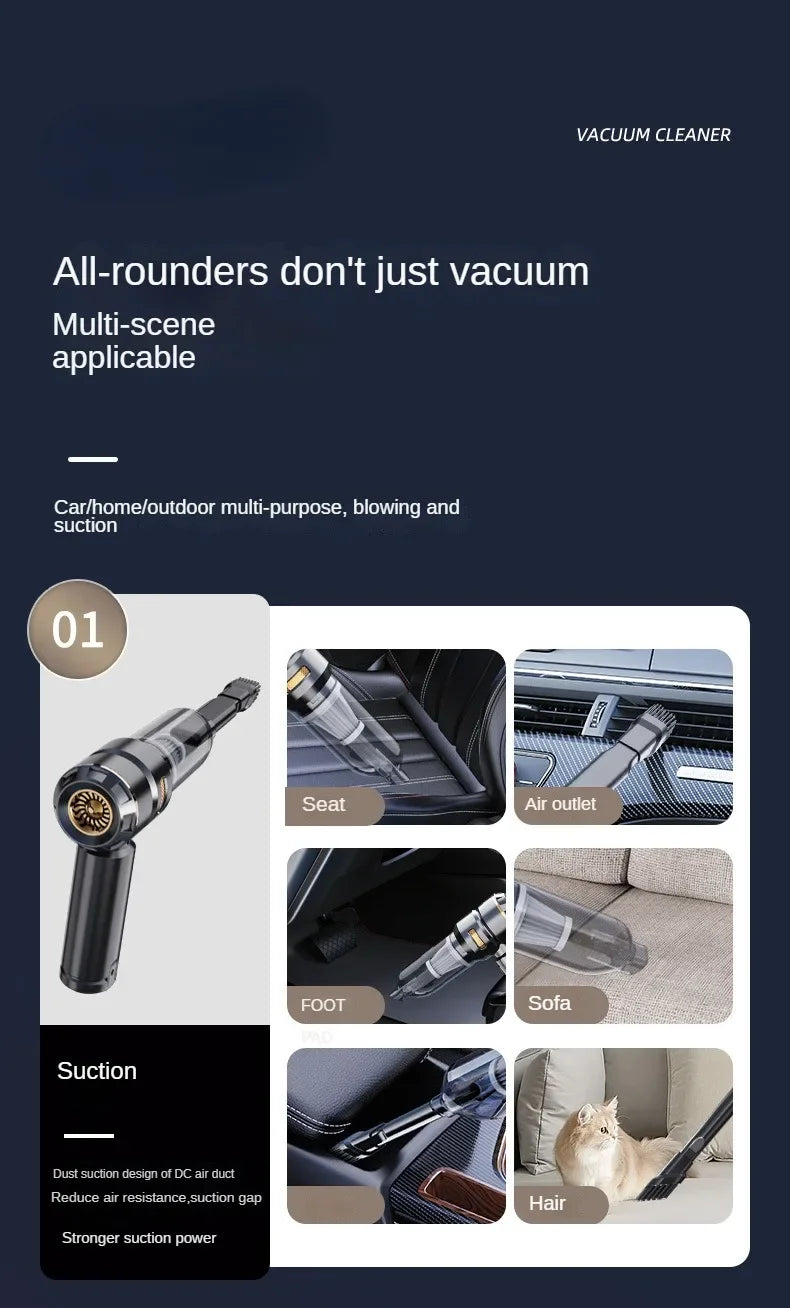 Car Vacuum Cleaner Wireless Mini Handheld for Car
