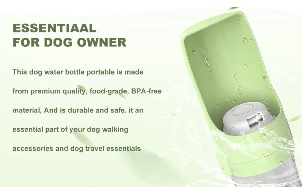 Leak-Proof Pet Travel Bottle Dual-Use Dog Water Dispenser