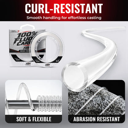 100M 100% Pure Fluorocarbon Fishing Line 12-31LB Zero Water