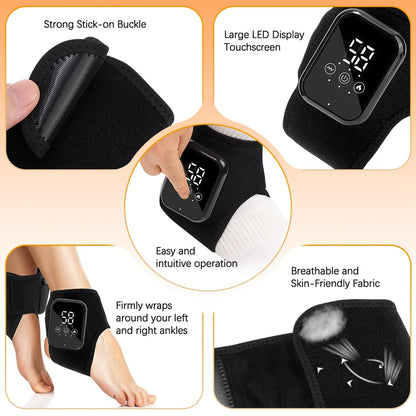 Heated Ankle Massager Hot Compresses Vibration Massage