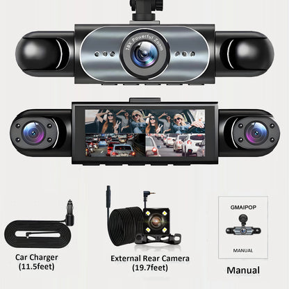 4 Channel Dash Cam 360° Car Video Recorder Black Box