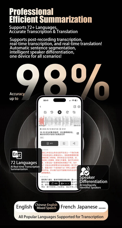 Famue AI Voice Recorder Real-Time Transcription Translation