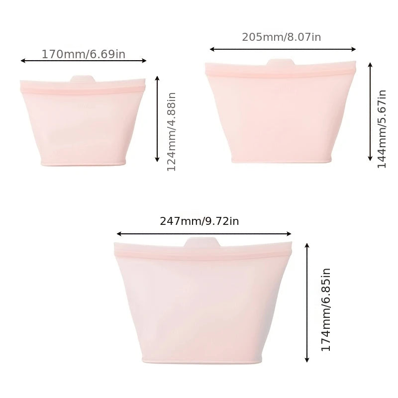 Self-Sealing Silicone Storage Bag Food Storage Bag