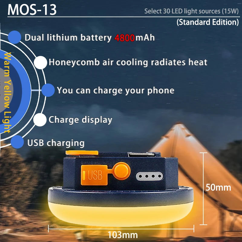 Tent Light Rechargeable Lantern Portable Emergency Night