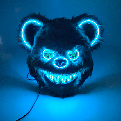 Halloween Horror Light Up Mask Glowing Bloody Bear Killer Mask