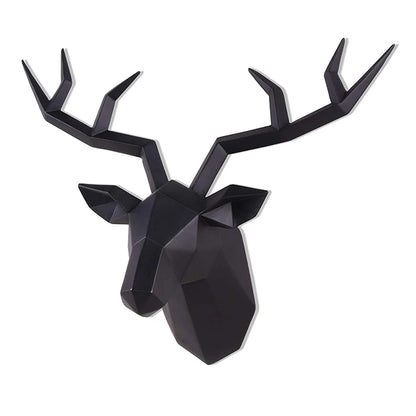 Deer Head Sculpture Animal Statue Figurines Wall Hanging