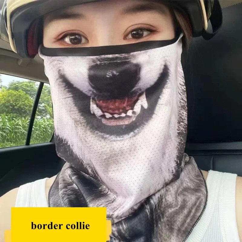 3D Ear Hanging Cycling Animal Face Mask Animal Pattern