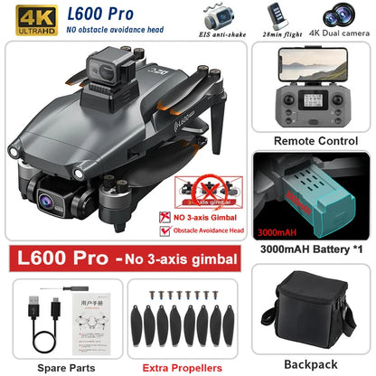 New L600 PRO MAX/PRO GPS Drone 5KM 4K Professional