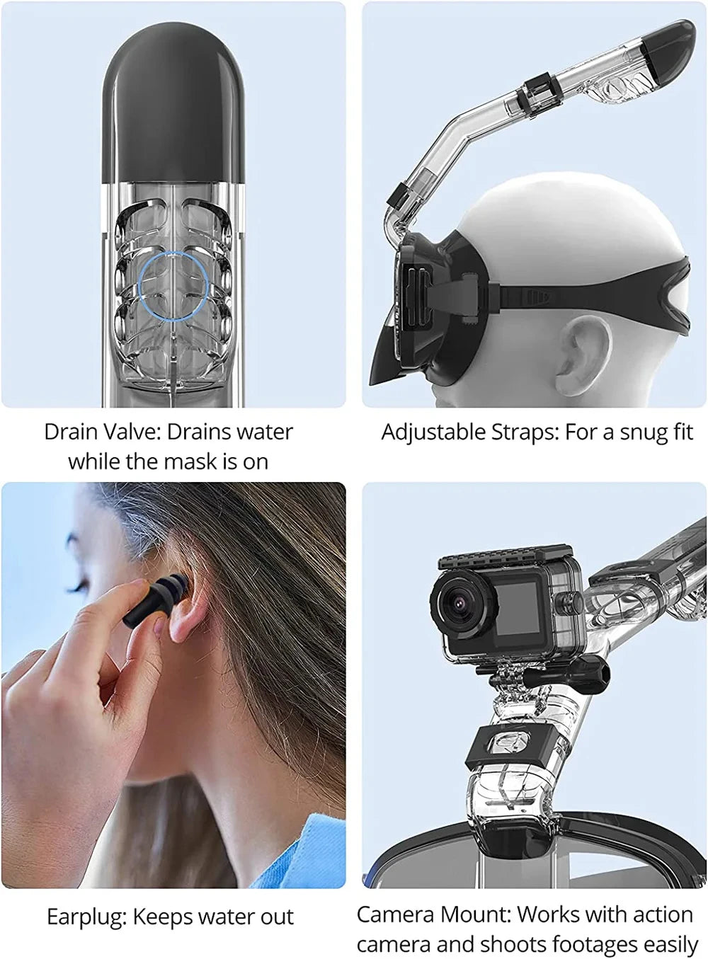 Snorkel and Diving Mask Foldable Anti-Fog Diving Mask Set