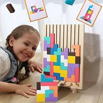 Wooden Puzzle Toy Stacking Game for Family Gathering
